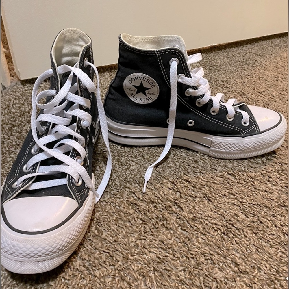 Converse PLATFORM Black High-Top Sneakers